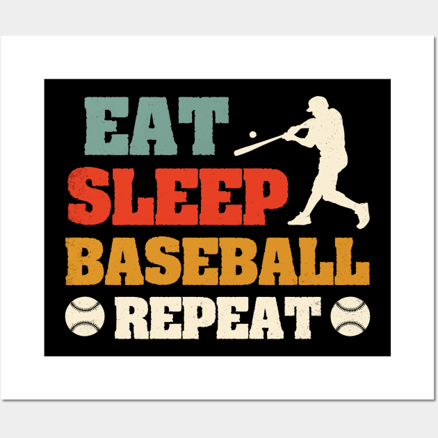 Eat Sleep Baseball Repeat Wall Art by busines_night